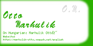 otto marhulik business card